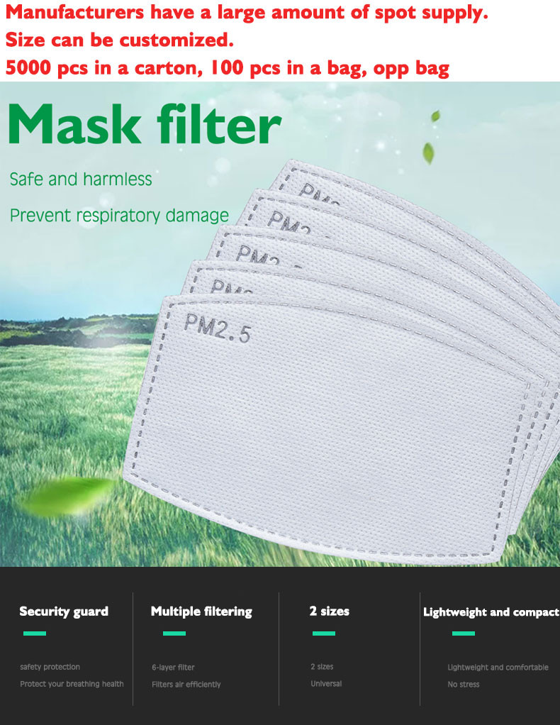 Pm2.5 Filter Insert - Pm2.5 Mask Filter Safe Lightweight Replacement