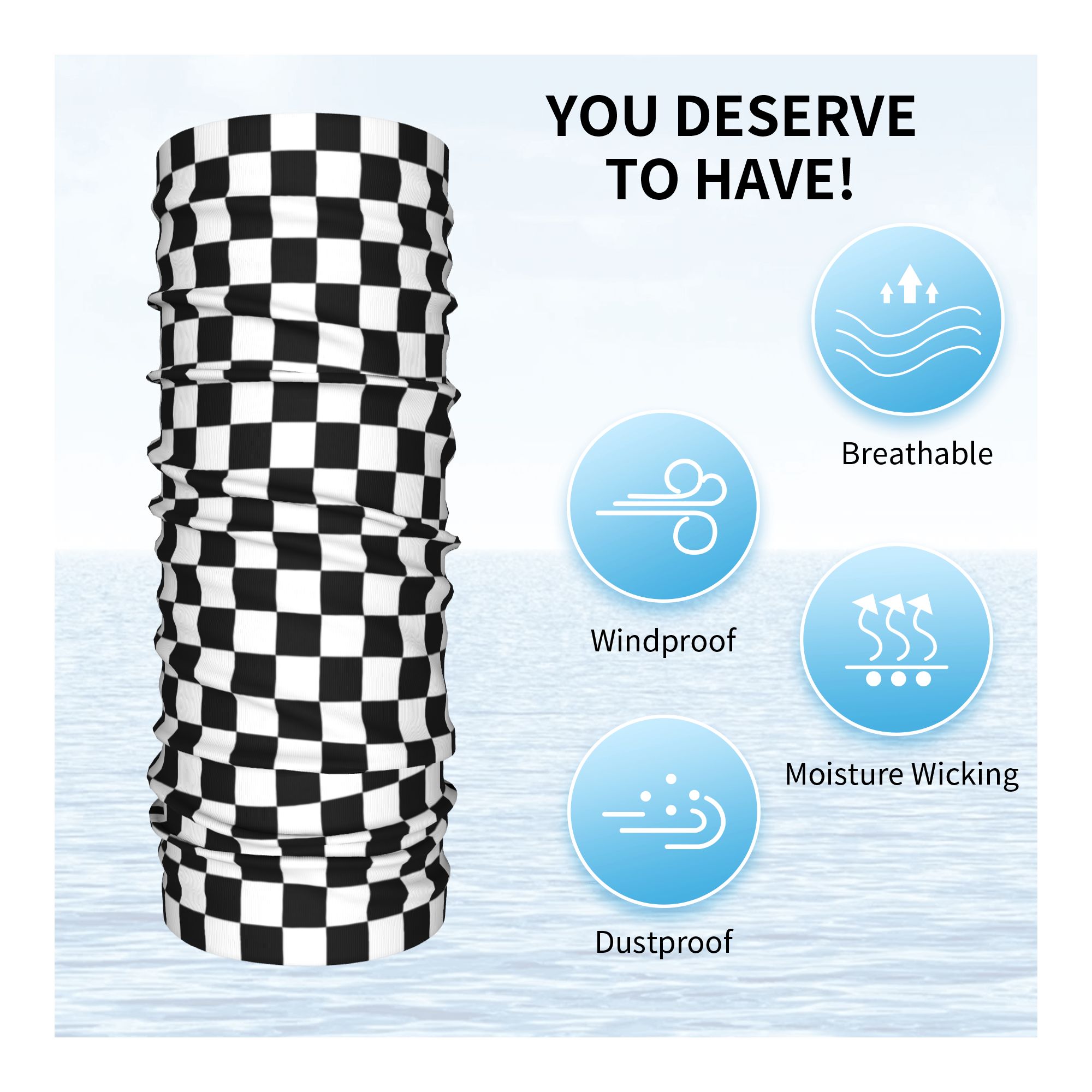 Black and white checkered Band - đánh giá và giá Sports Mask Breathable