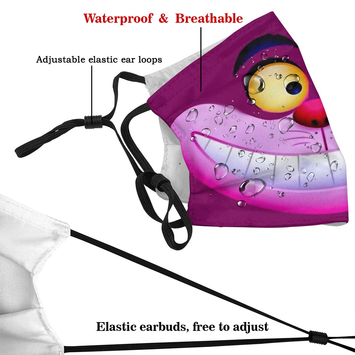 Cười Miệng Mặt Nạ Mèo Cheshire - đánh giá và giá Cloth Face Mask Washable